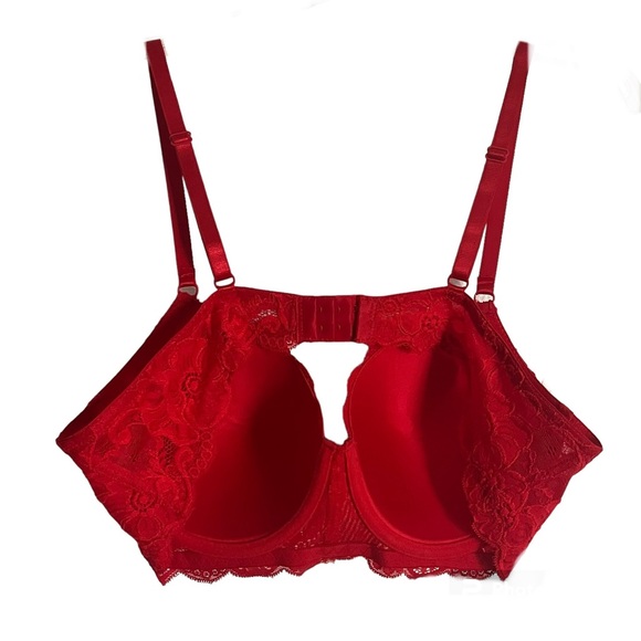 ILYS Sz 40C Scalloped Underwire Padded Red Lace I LUMIÉ Bra • Perfect NWOT - Picture 3 of 10